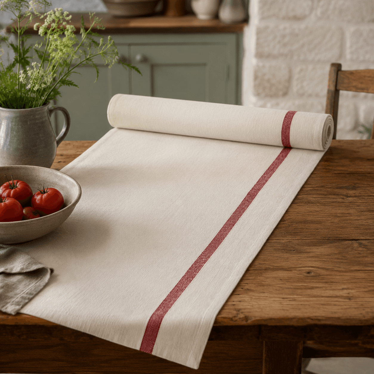 Tomato Stripe Table Runner